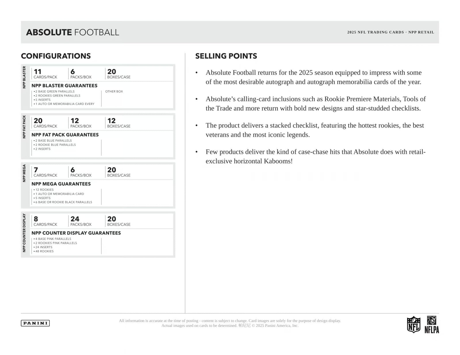 2025 Panini Absolute Football Blaster Box