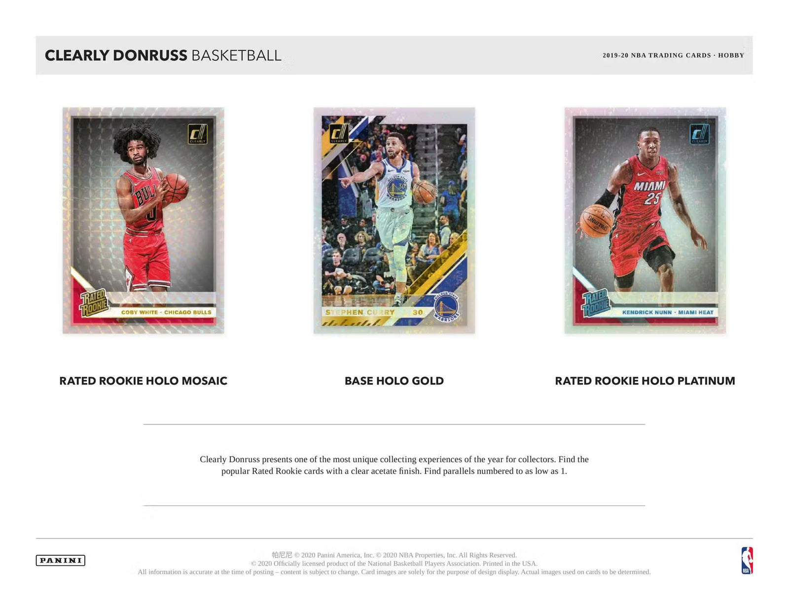 2019/20 Panini Clearly Donruss Basketball Hobby Box