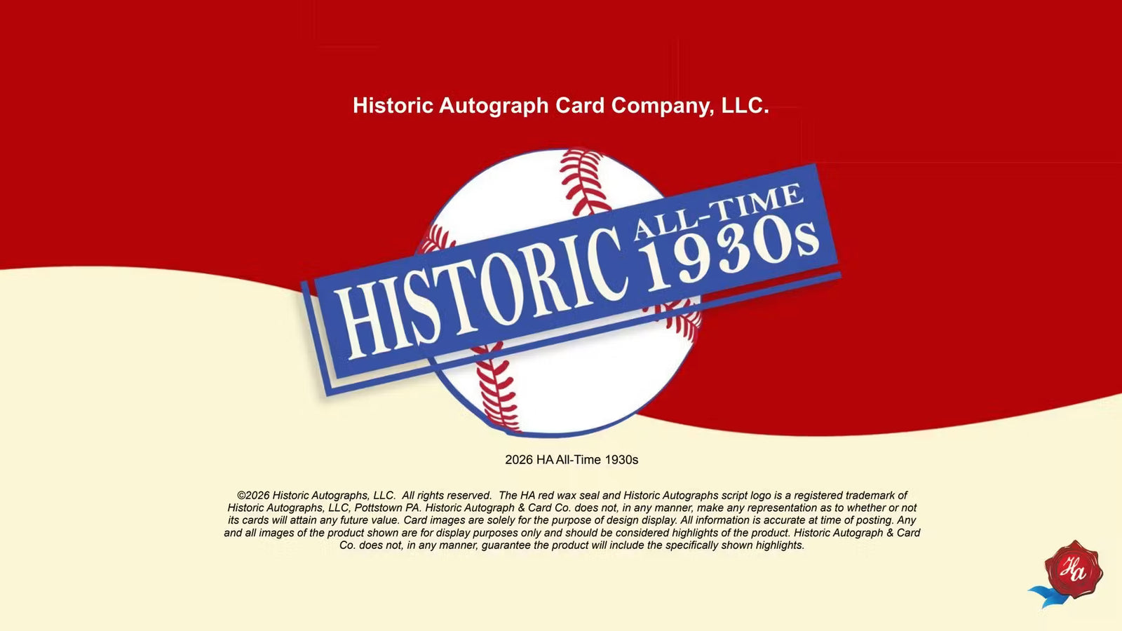 2026 Historic Autographs All-Time 1930s Baseball Hobby Box