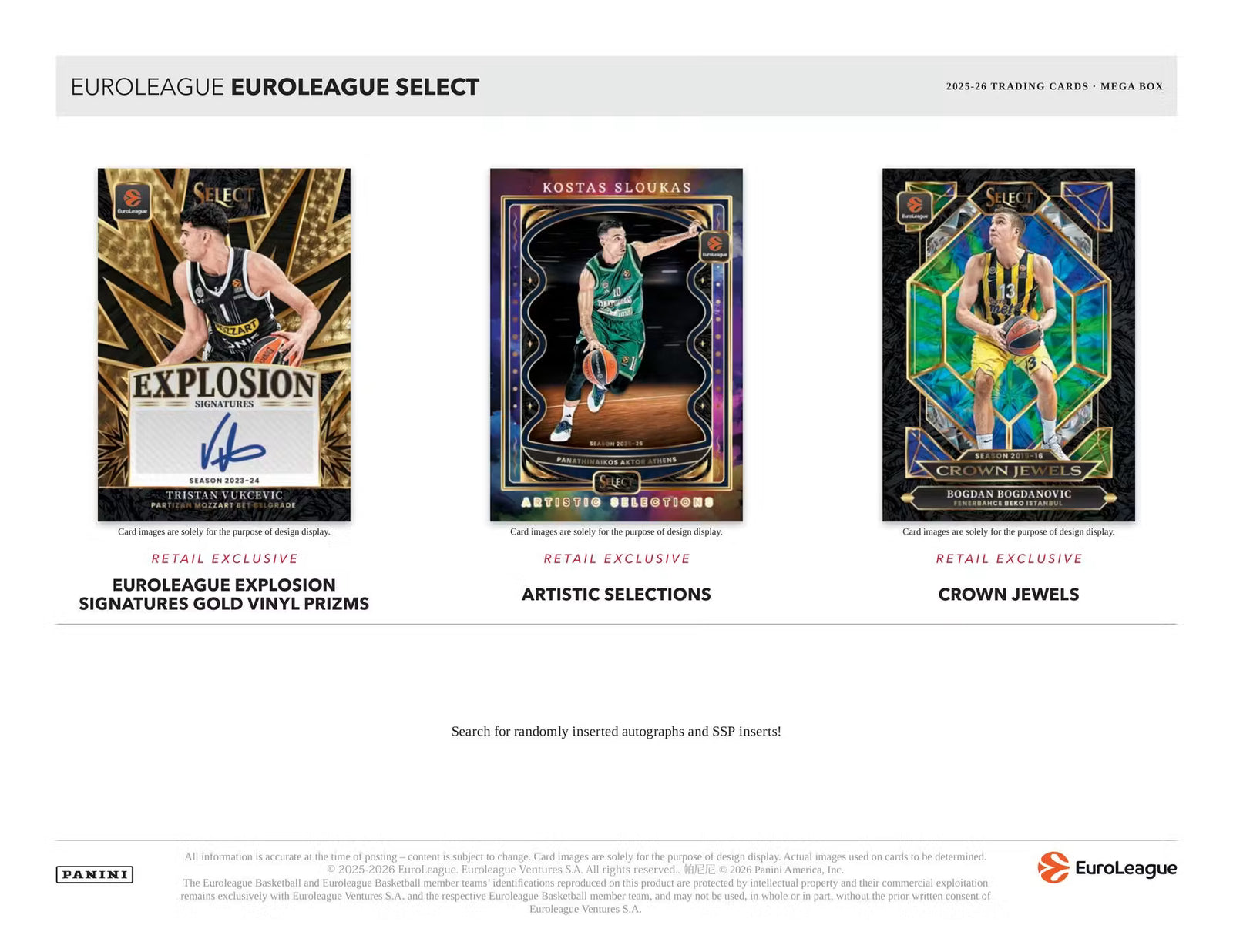 2025/26 Panini Select EuroLeague Basketball Hobby Mega Box