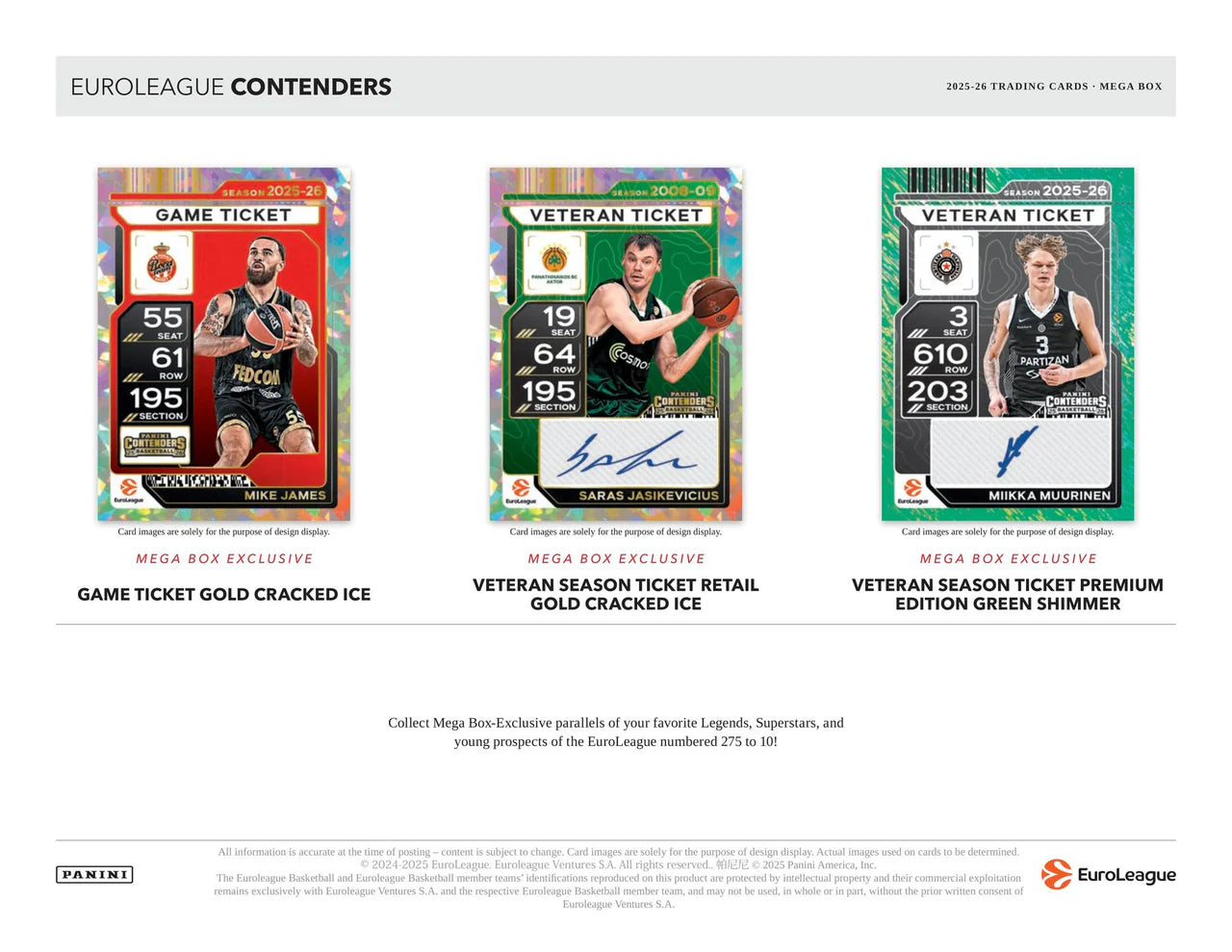 2025/26 Panini Contenders EuroLeague Basketball Mega Hobby