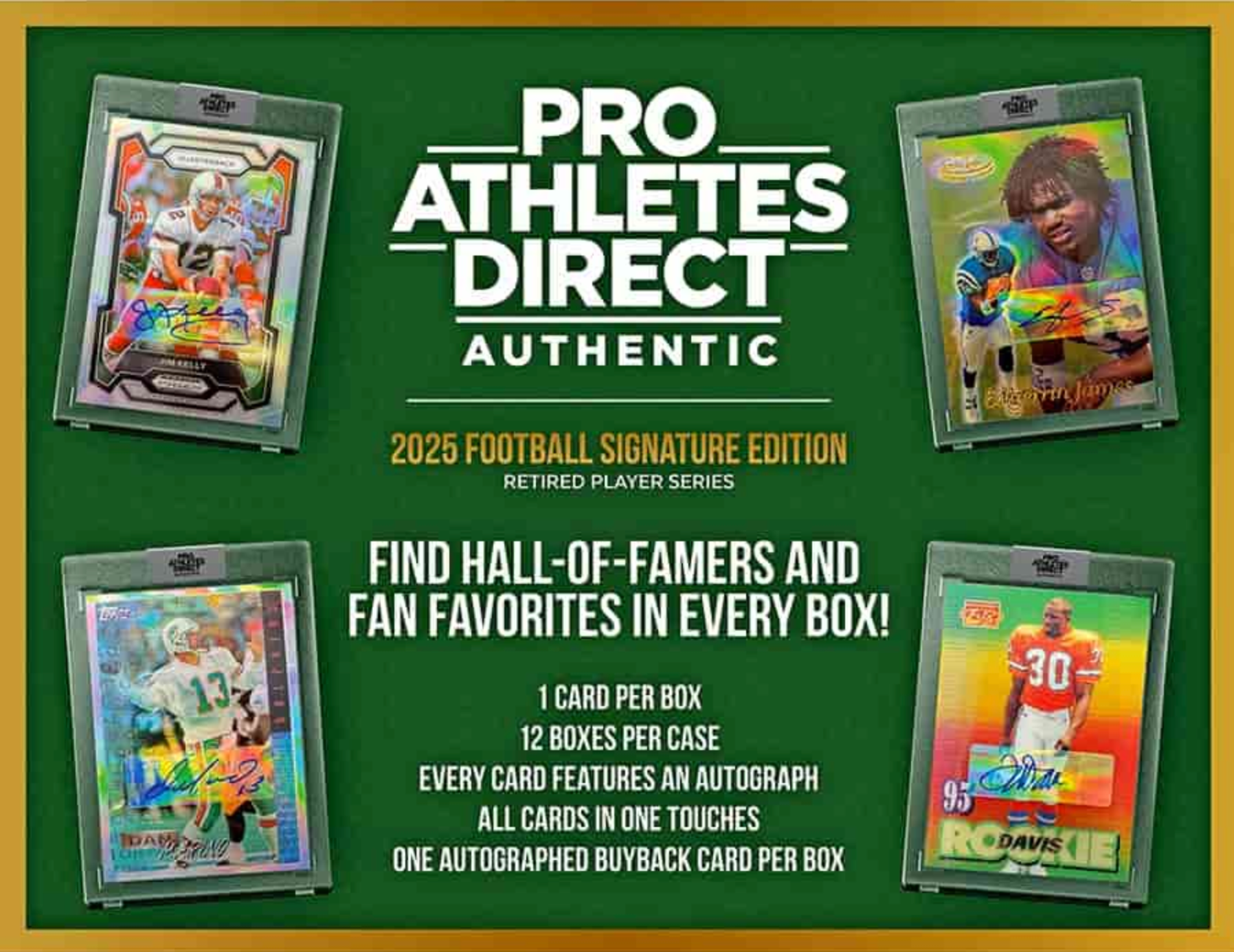 2025 Pulse Pro Athletes Direct Authentic Retired Signature Edition Football Hobby