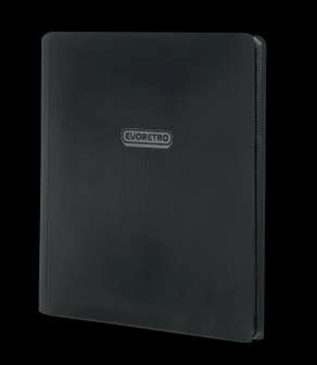 EVORETRO - 9-pocket 360-card regular card binder with elastic Black