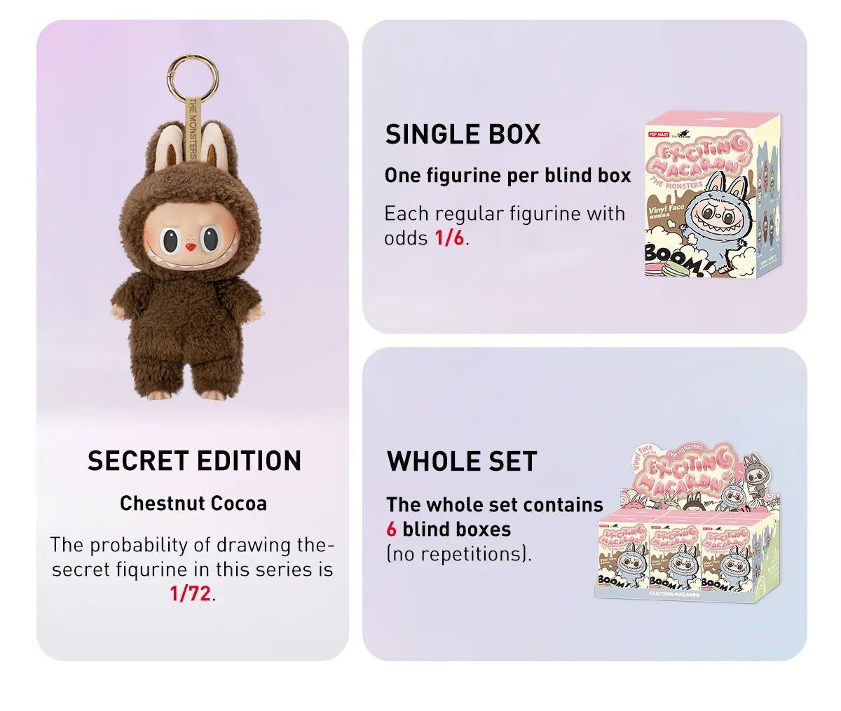 Pop Mart LABUBU THE MONSTERS - Exciting Macaron Vinyl Face Blind Box