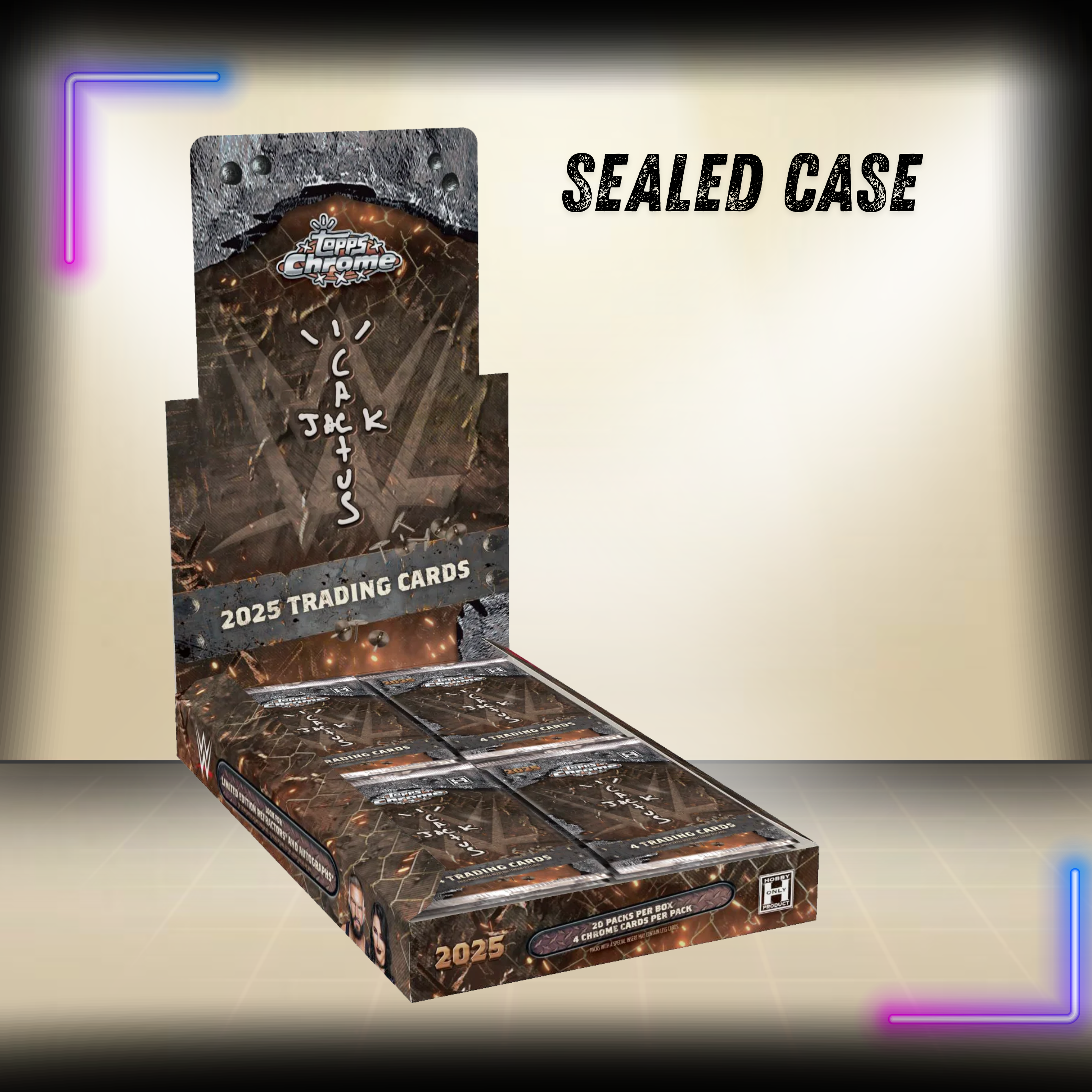 2025 Topps Chrome WWE x Cactus Jack Hobby Box ( Sealed case 12 boxs)
