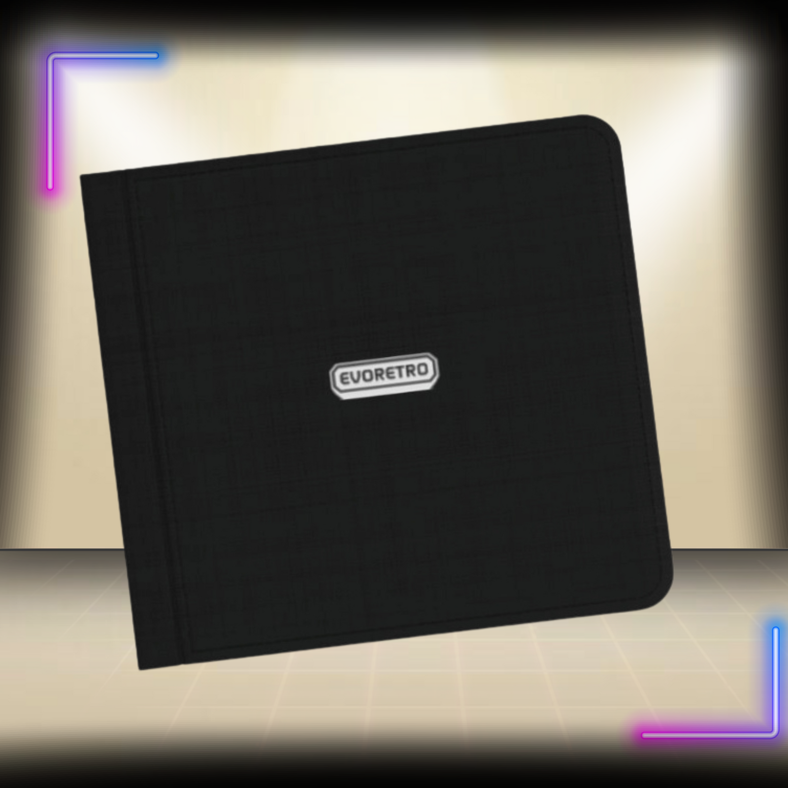 EVORETRO - Regular card binder with zipper 4x3 - Black- 528 cards