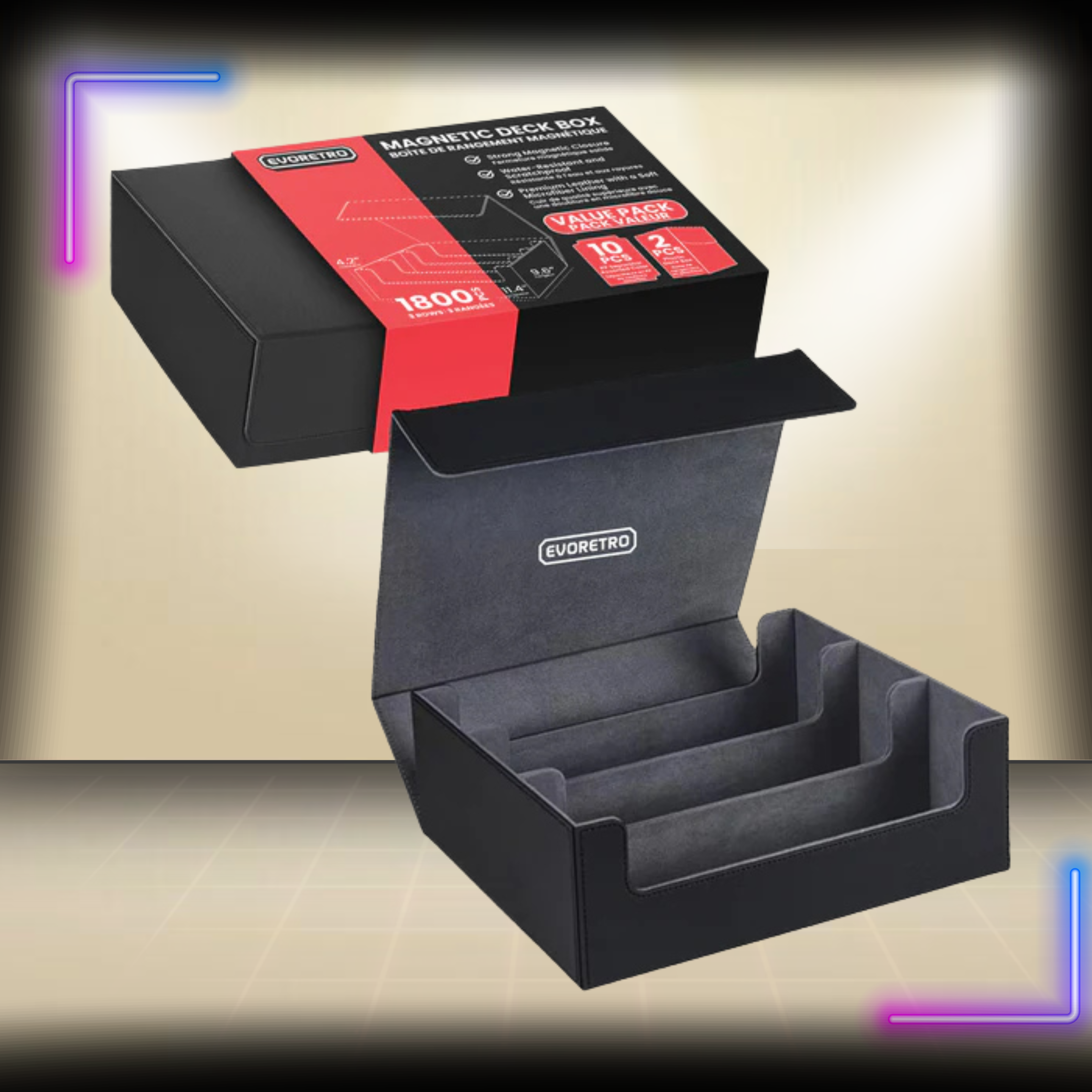 EVORETRO - Magnetic card deck storage holding 1800pcs