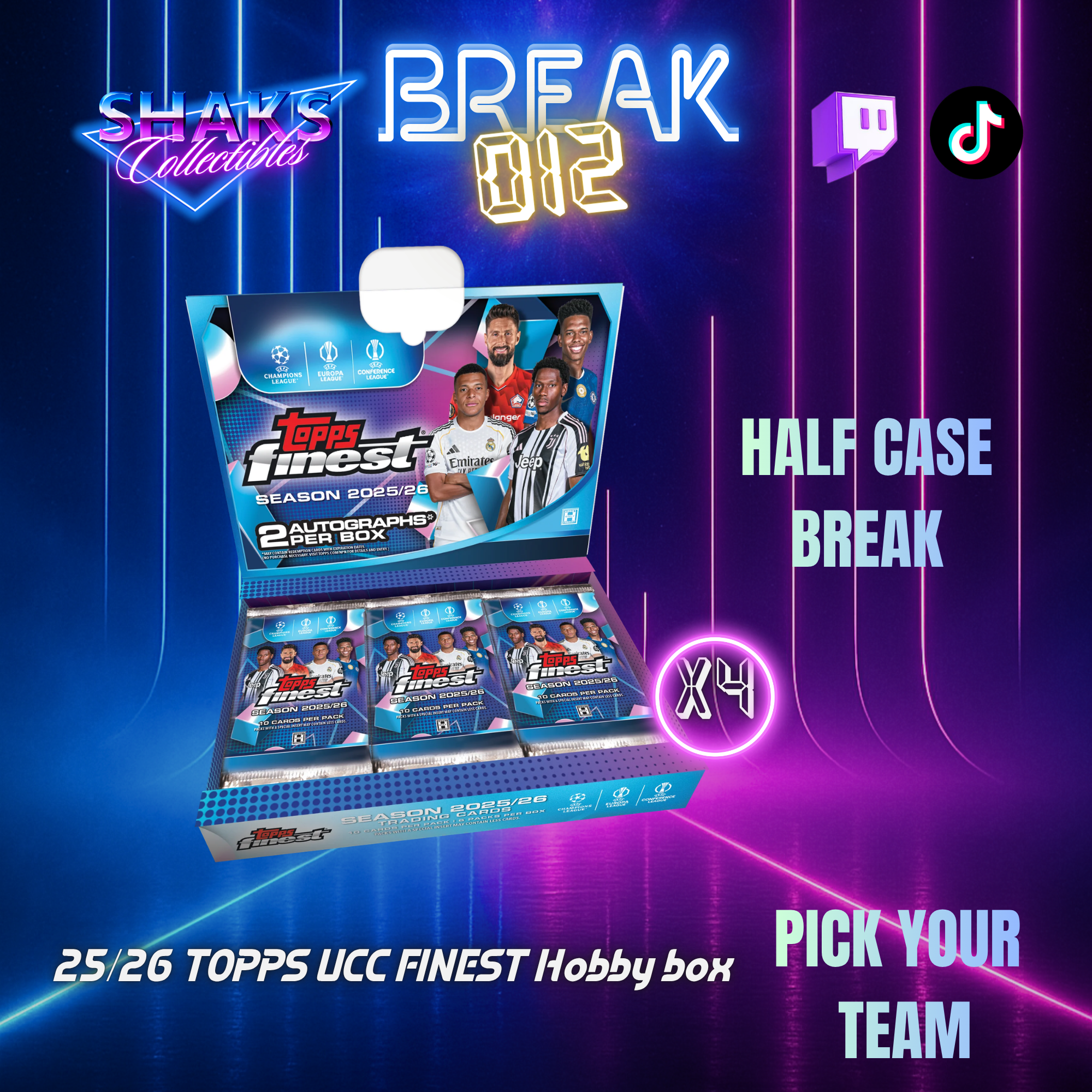Box Break Football #012 | Topps Finest UCC 25/26 | Wählen Sie Ihr Team