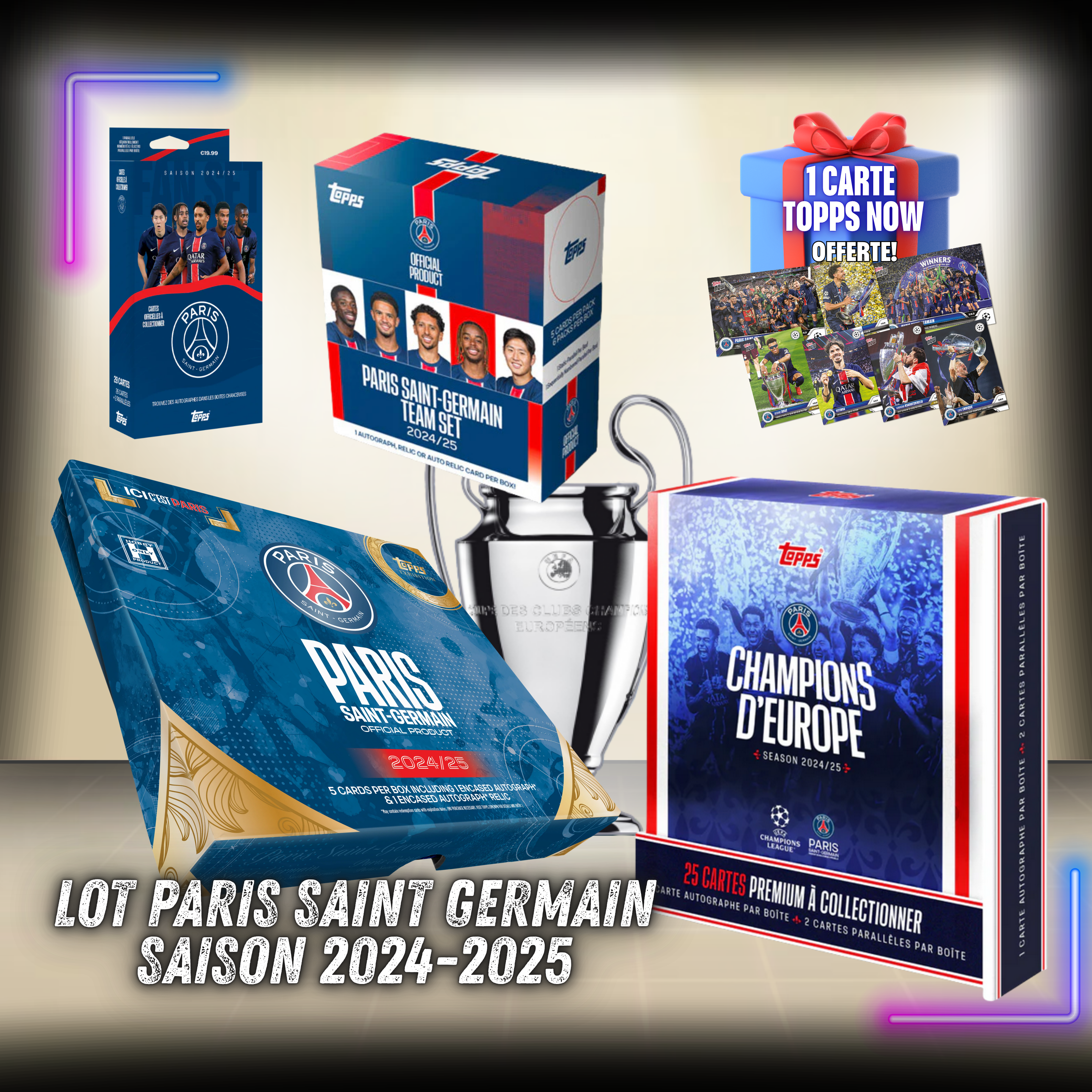 (Bundle)- 2024/25 Topps Exhibition Paris Saint-Germain / Topps Paris Saint-Germain: Champions d’Europe 2025 / Topps Paris Saint-Germain Team Set 24/25 / Topps Paris Saint-Germain Fan Set 2024/25 / Topps Now PSG